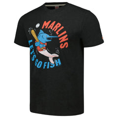 Miami Marlins Homage Doodle Collection Let's Go Fish Tri-Blend T-Shirt - Black