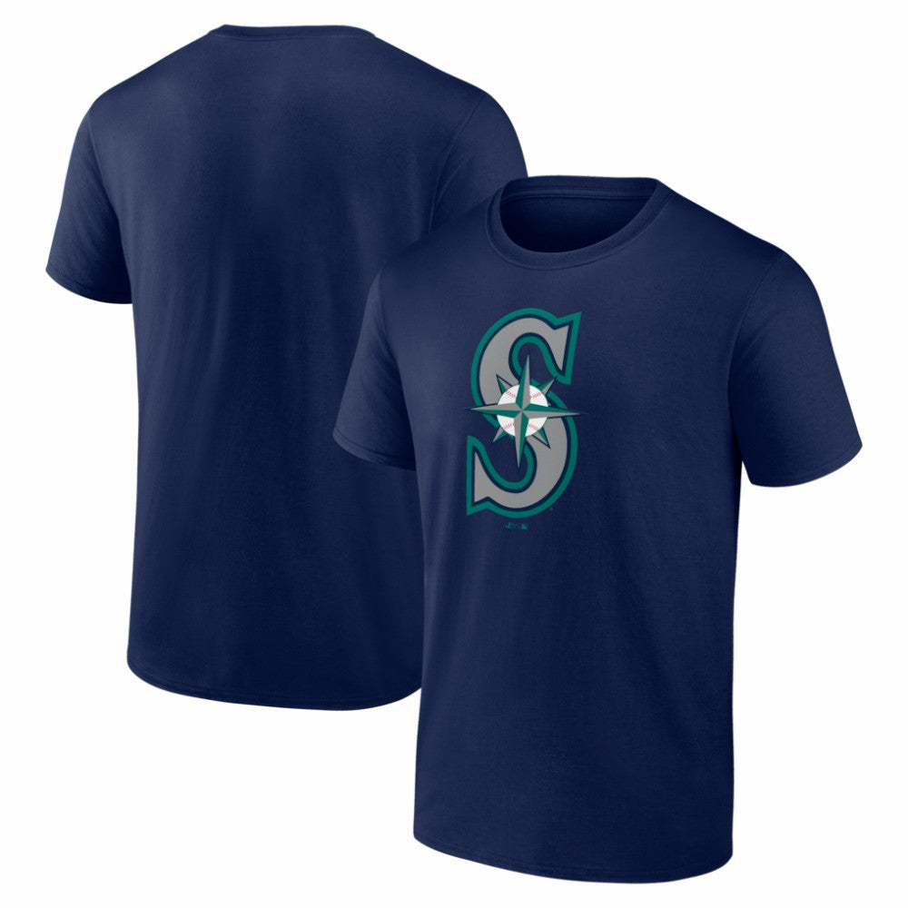 Seattle Mariners Logo Athletic Official Logo T-Shirt - Navy