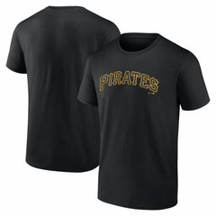 Pittsburgh Pirates Logo Athletic Wordmark T-Shirt - Black
