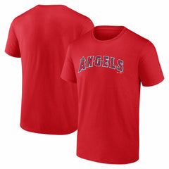 Los Angeles Angels Logo Athletic Wordmark T-Shirt - Red