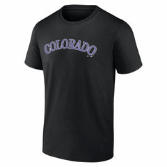 Colorado Rockies Logo Athletic Wordmark T-Shirt - Black