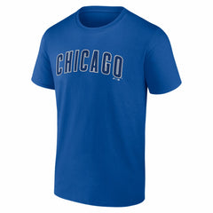 Chicago Cubs Logo Athletic Wordmark T-Shirt - Royal