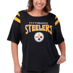 NFL Pittsburgh Steelers G-III 4Her by Carl Banks Women's Plus Size Linebacker T-Shirt