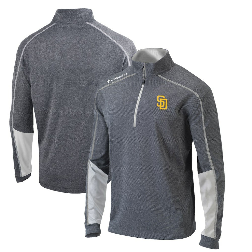 San Diego Padres Omni-Wick Shotgun 2.0 Quarter-Zip Pullover Top - Charcoal/White | Columbia