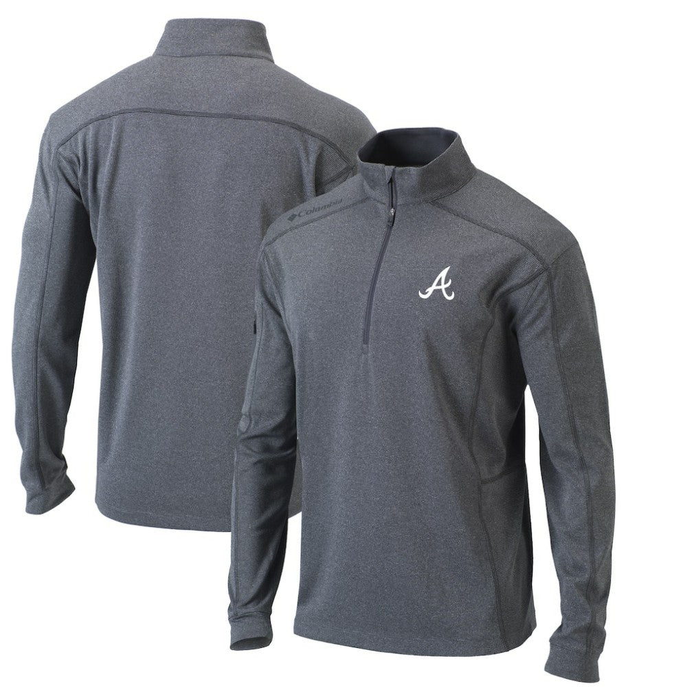 Atlanta Braves Omni-Wick Shotgun Quarter-Zip Pullover Top - Heather Gray | Columbia