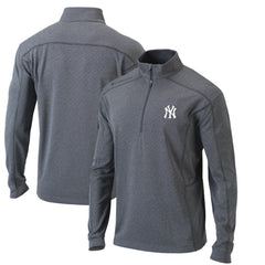 New York Yankees Omni-Wick Shotgun Quarter-Zip Pullover Top - Heather Gray | Columbia