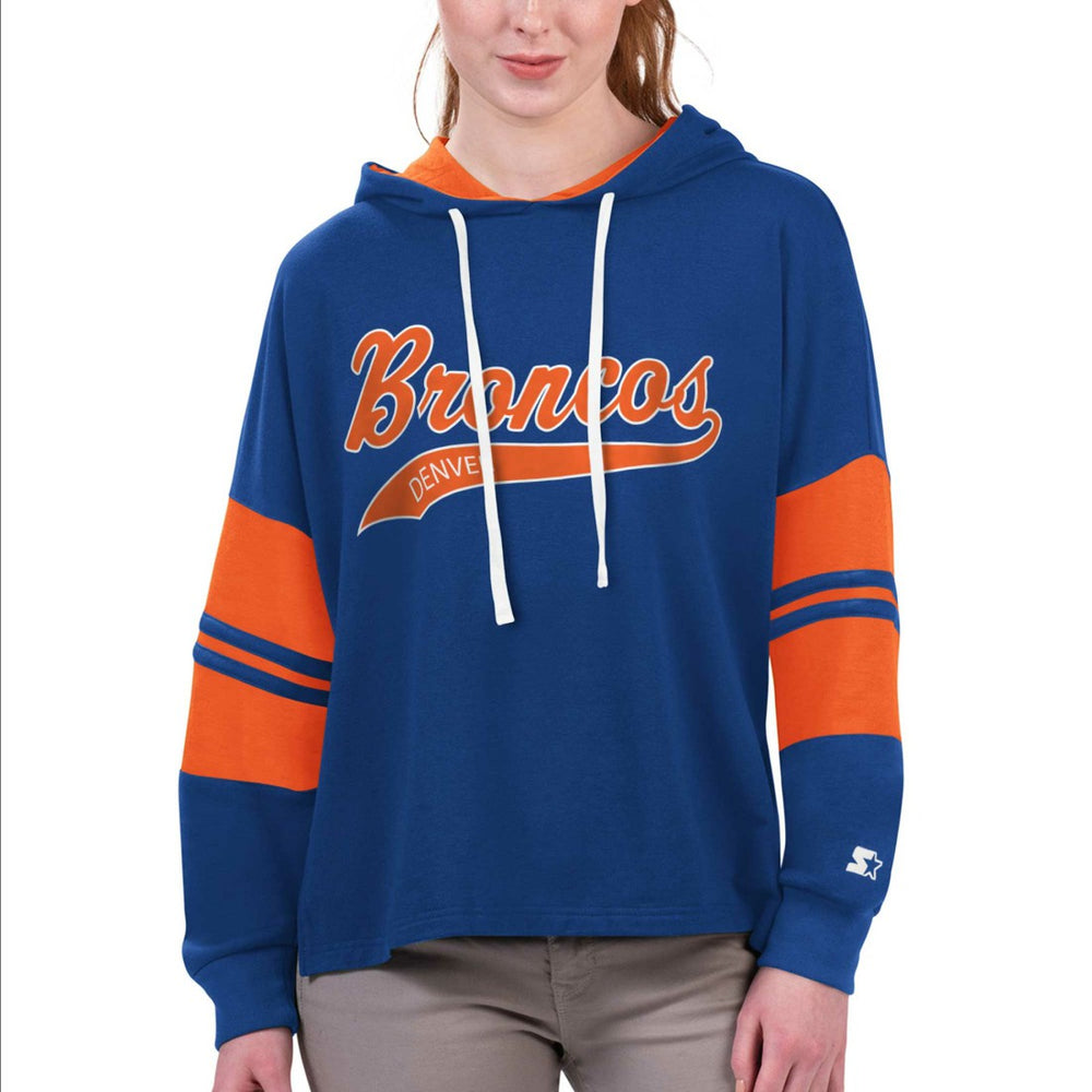 NFL Denver Broncos Starter Women's Bump And Run Long Sleeve Hoodie T-Shirt