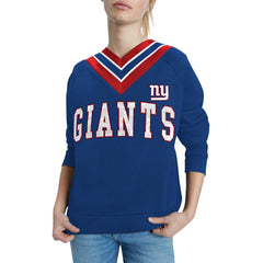 NFL New York Giants Tommy Hilfiger Women's Heidi Raglan V-Neck Sweater