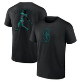 J.P. Crawford Seattle Mariners Double Play Name & Number T-Shirt - Black