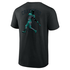 J.P. Crawford Seattle Mariners Double Play Name & Number T-Shirt - Black