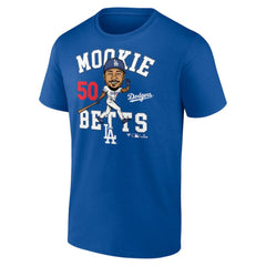 Mookie Betts Los Angeles Dodgers Caricature T-Shirt - Royal