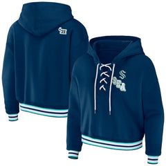 Seattle Kraken WEAR by Erin Andrews Women's Lace-Up Pullover Hoodie