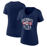 Cincinnati Reds Women's Americana Team V-Neck T-Shirt - Navy