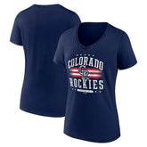 Colorado Rockies Women's Americana Team V-Neck T-Shirt - Navy