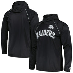 NFL Las Vegas Raiders Starter Gridiron Classics Throwback Raglan Long Sleeve Hooded T-Shirt