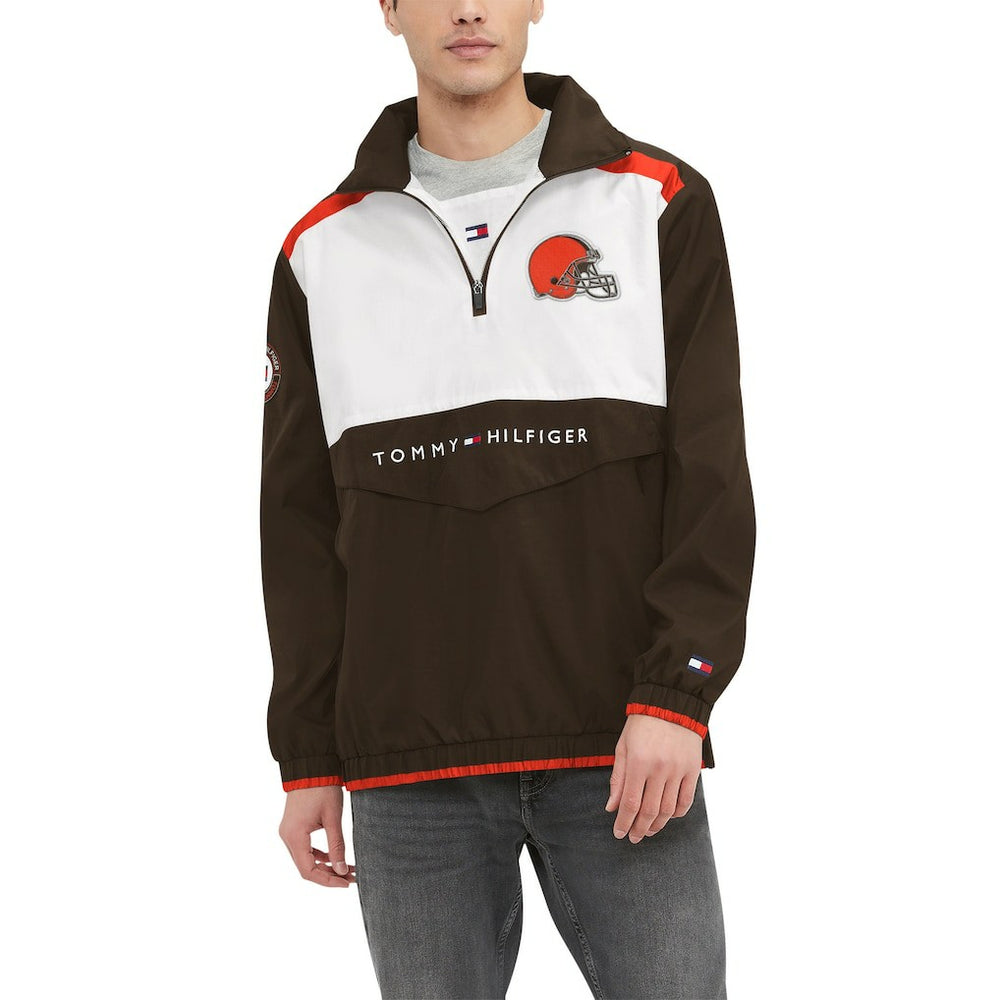NFL Cleveland Browns Tommy Hilfiger Carter Half-Zip Hooded Top