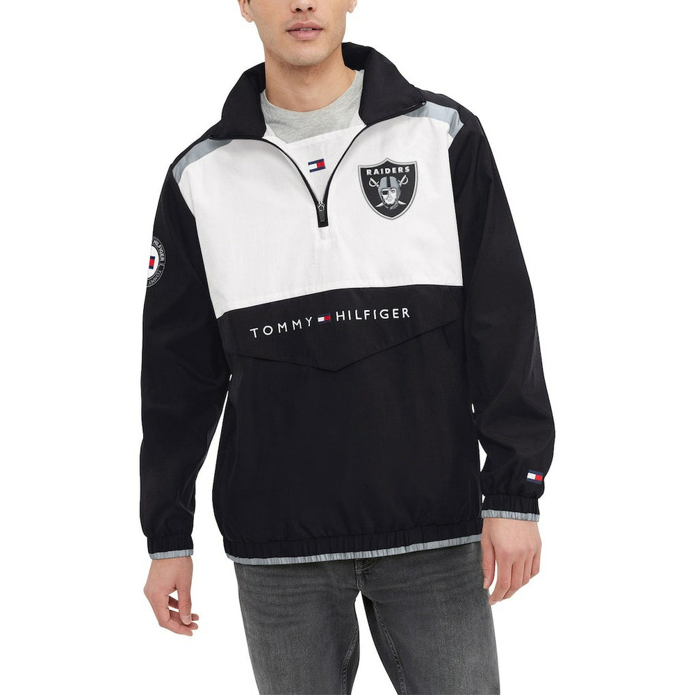 NFL Las Vegas Raiders Tommy Hilfiger Carter Half-Zip Hooded Top