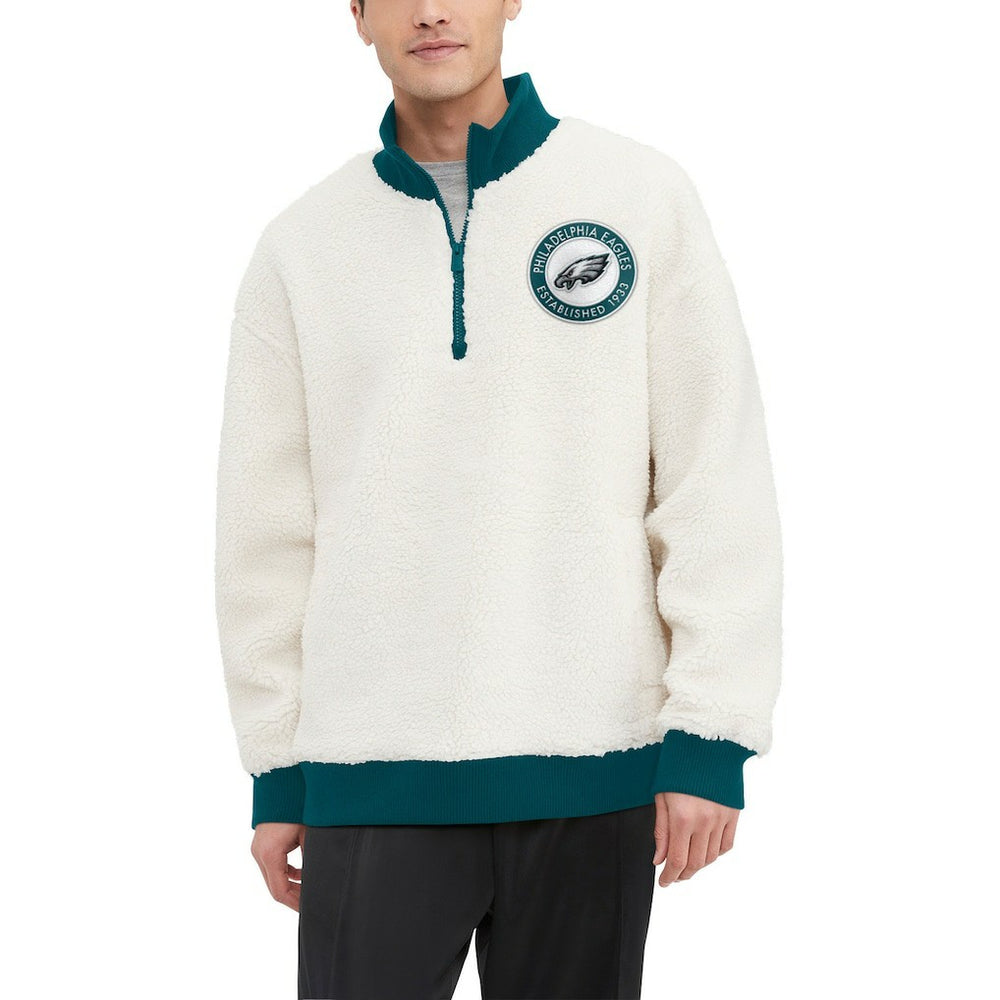 NFL Philadelphia Eagles Tommy Hilfiger Jordan Sherpa Quarter-Zip Sweatshirt