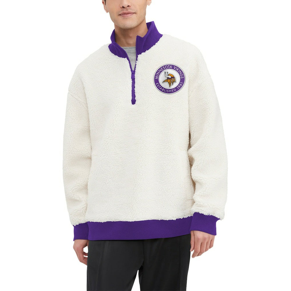 NFL Minnesota Vikings Tommy Hilfiger Jordan Sherpa Quarter-Zip Sweatshirt
