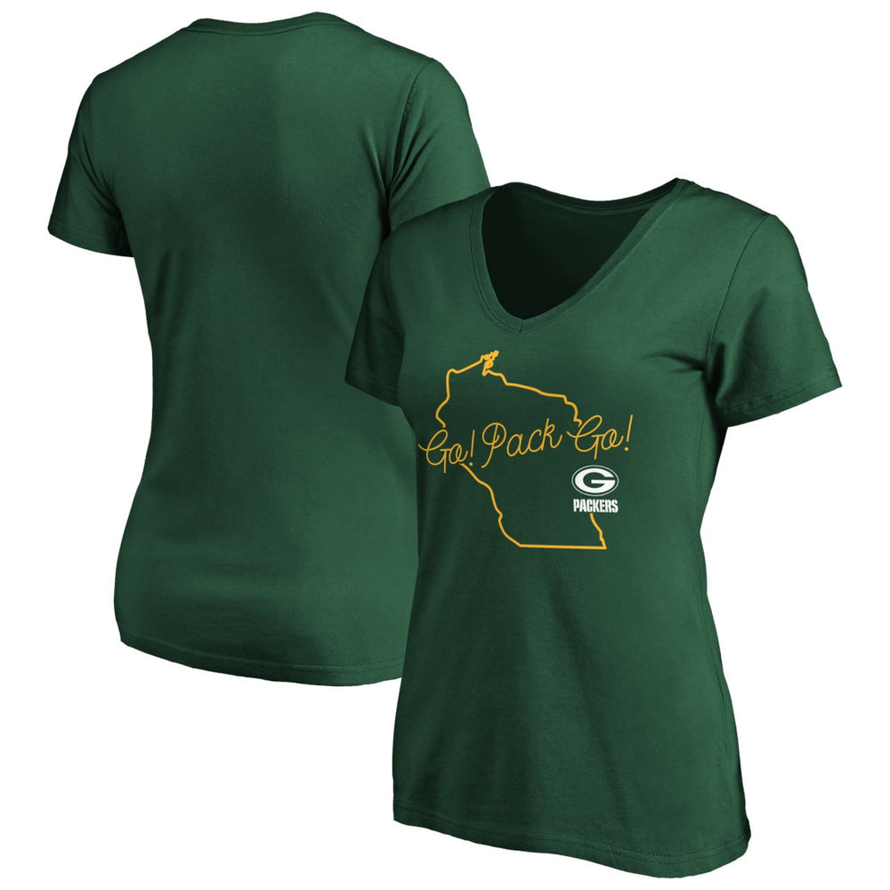 NFL Green Bay Packers Women's Script V-Neck T-Shirt