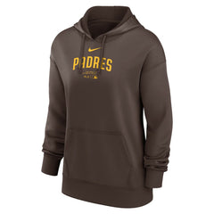 San Diego Padres Women's Authentic Collection Performance Pullover Hoodie - Brown | Nike