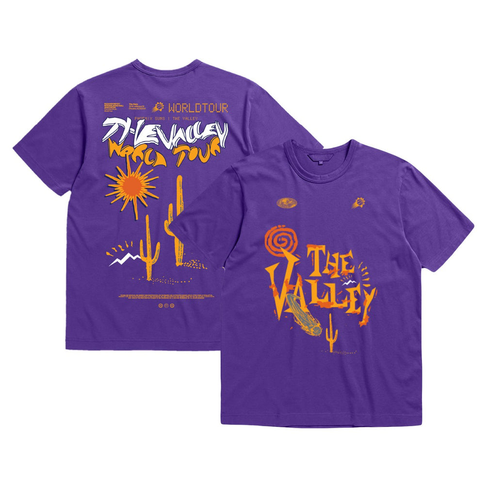 Phoenix Suns Bleacher Report x Unisex World Tour T-Shirt - Purple | Mitchell & Ness cheap