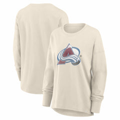 Colorado Avalanche Fanatics Women's Distressed Logo Long Sleeve T-Shirt