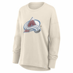Colorado Avalanche Fanatics Women's Distressed Logo Long Sleeve T-Shirt