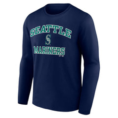 Seattle Mariners Logo Athletic Heart & Soul Long Sleeve T-Shirt - Navy