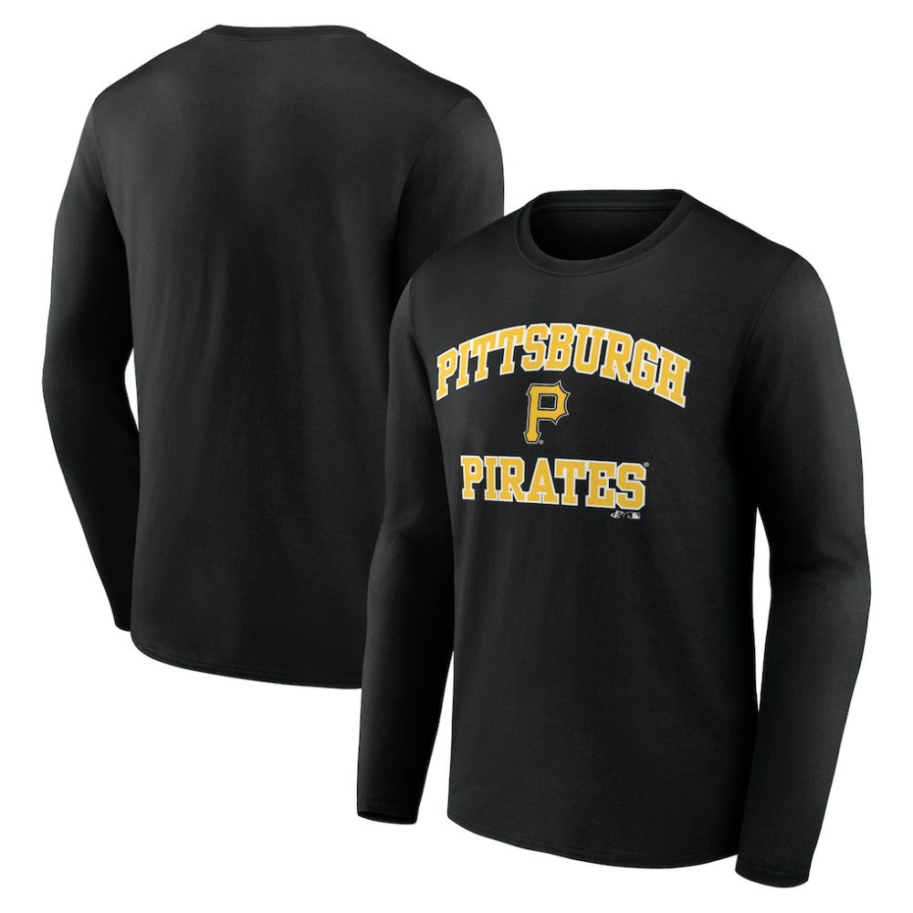 Pittsburgh Pirates Logo Athletic Heart & Soul Long Sleeve T-Shirt - Black
