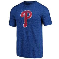 Philadelphia Phillies Official Logo Tri-Blend T-Shirt - Heather Royal