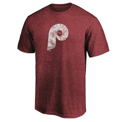 Philadelphia Phillies Cooperstown Collection Throwback Logo Tri-Blend T-Shirt - Burgundy