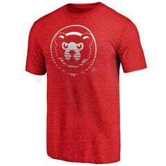Chicago Cubs Cooperstown Collection Logo Tri-Blend T-Shirt - Heather Red