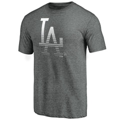 Los Angeles Dodgers Cooperstown Collection Logo Tri-Blend T-Shirt - Heather Gray