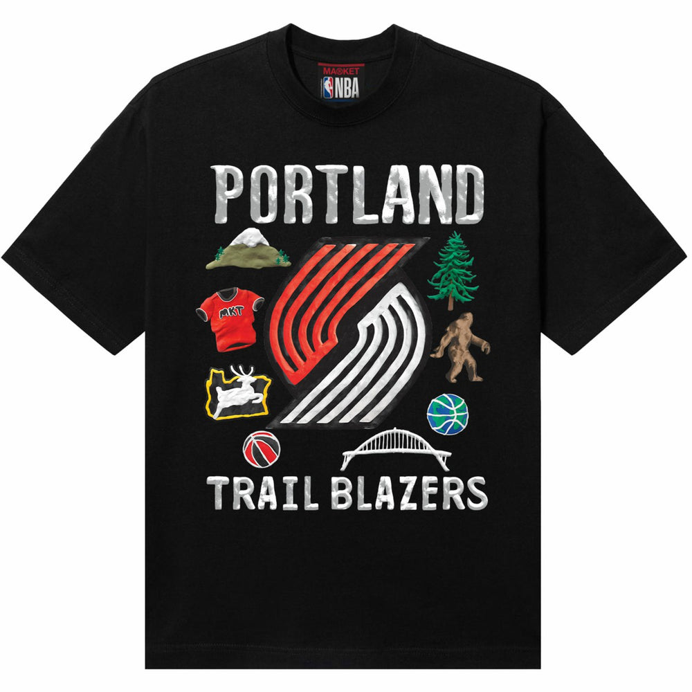 Portland Trail Blazers NBA x MARKET Unisex Claymation T-Shirt - Black for sale