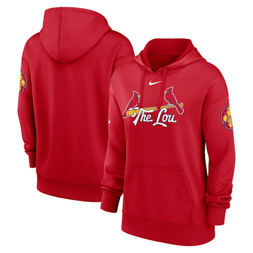 St. Louis Cardinals Women's 2024 City Connect Authentic Collection Practice Performance Pullover Hoodie - Red | Nike