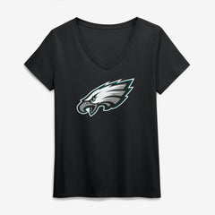 NFL Philadelphia Eagles Logo Athletic Women's Primary Logo V-Neck T-Shirt