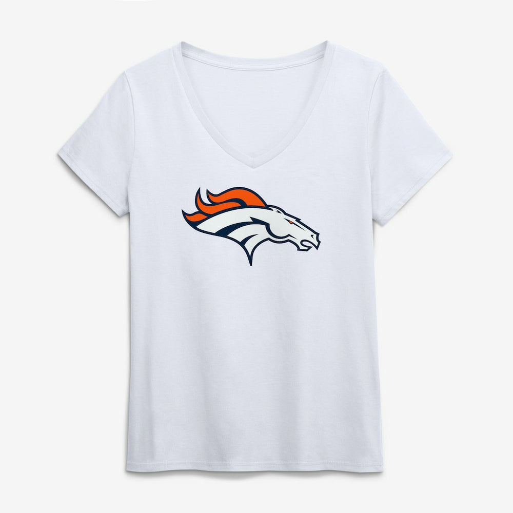NFL Denver Broncos Logo Athletic Women's Primary Logo V-Neck T-Shirt