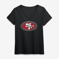 NFL San Francisco 49ers Logo Athletic Women's Primary Logo V-Neck T-Shirt