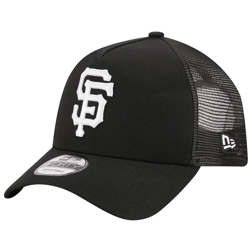 San Francisco Giants A-Frame 9FORTY Trucker Adjustable Hat - Black | New Era