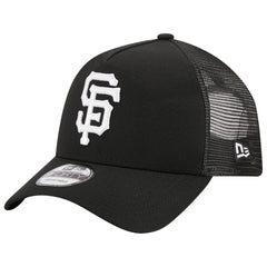 San Francisco Giants A-Frame 9FORTY Trucker Adjustable Hat - Black | New Era
