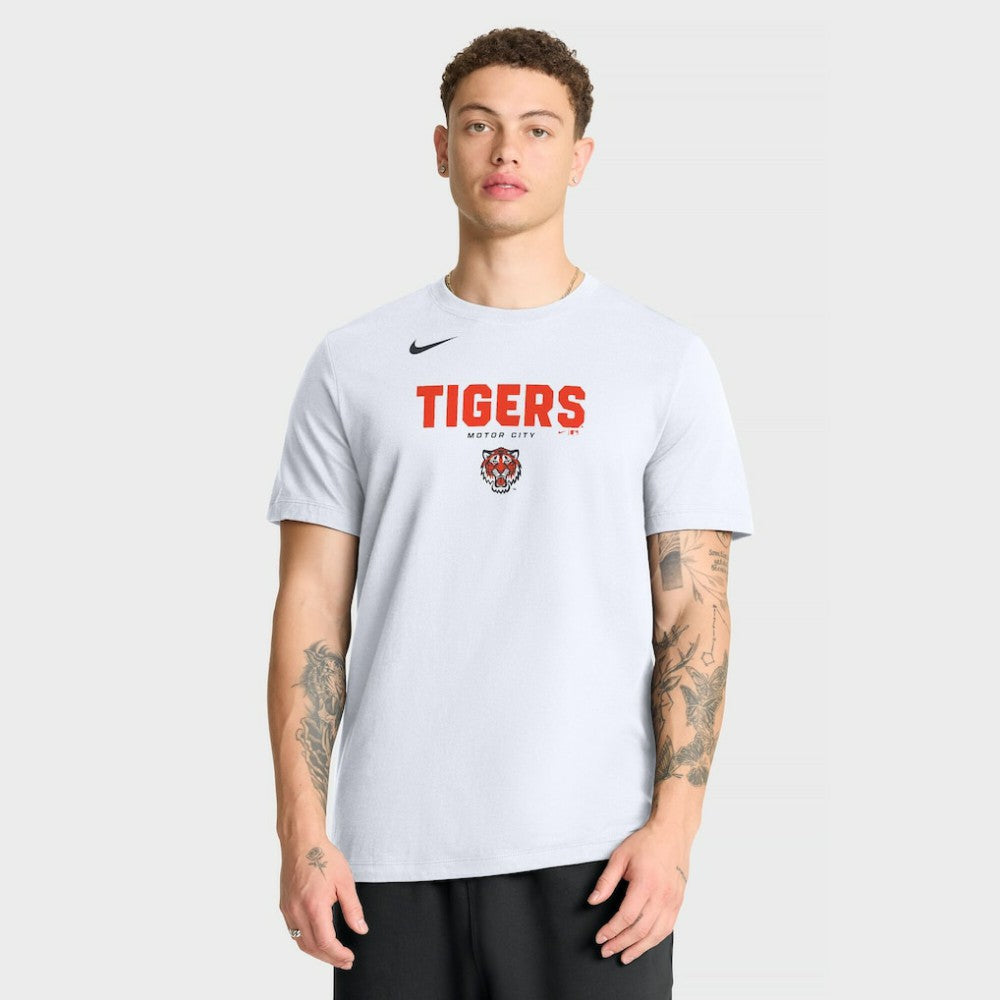 Detroit Tigers Bold Team Name T-Shirt - White | Nike