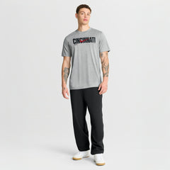 Cincinnati Reds Swoosh Legend Dri-FIT T-Shirt - Heather Gray | Nike