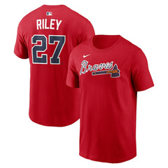 Austin Riley Atlanta Braves Home Name & Number T-Shirt - Red | Nike