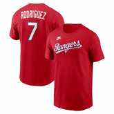Ivan Rodriguez Texas Rangers Cooperstown Collection Name & Number T-Shirt - Red | Nike