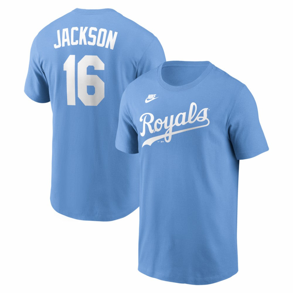 Bo Jackson Kansas City Royals Cooperstown Collection Name & Number T-Shirt - Light Blue | Nike