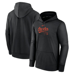 Baltimore Orioles Authentic Collection Practice Performance Pullover Hoodie - Black | Nike