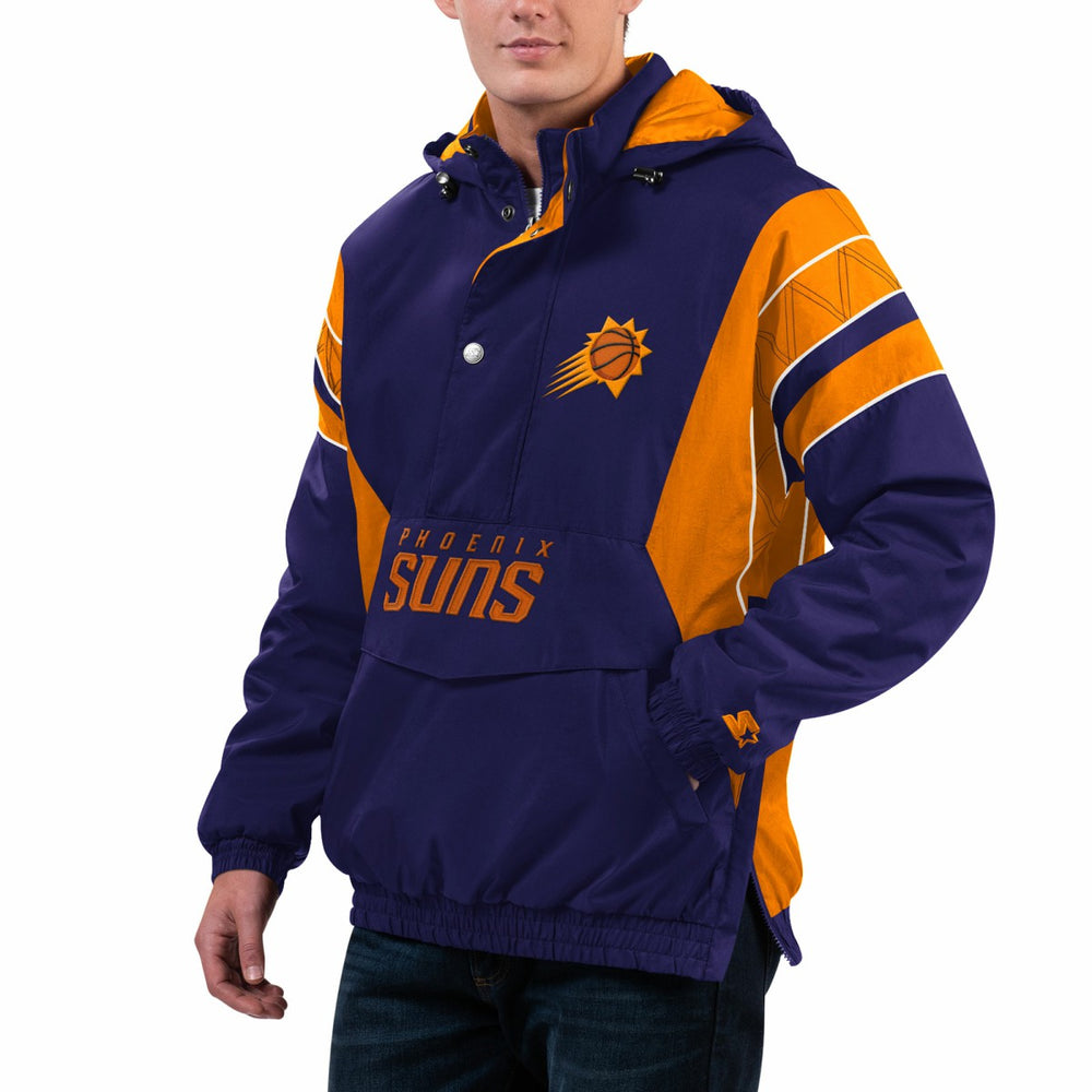 Phoenix Suns Starter Home Team Hoodie Half-Zip Jacket - Purple discount