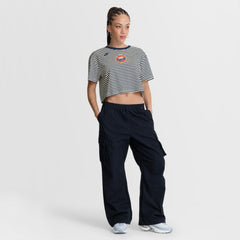 Houston Astros Women's Cooperstown Collection Striped Cropped T-Shirt - Navy/Cream | Nike