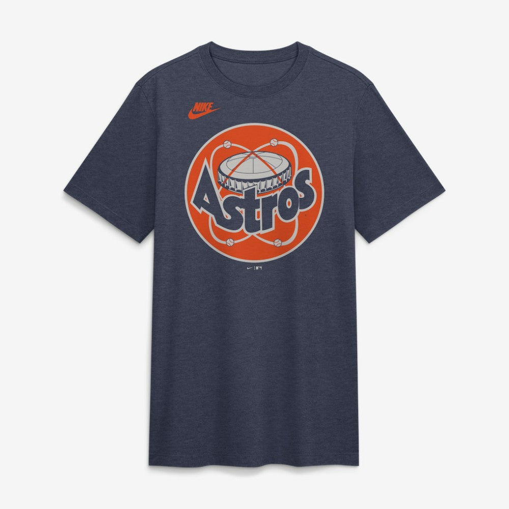 Houston Astros Cooperstown Logo Tri-Blend T-Shirt - Heather Navy | Nike